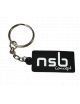 Porte clé NSB noir/blanc 40x20mm, matière PVC